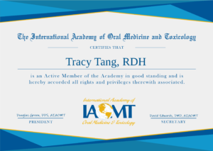 TRACY TANG member of iaomt.orgThe International Academy of Oral Medicine and Toxicology