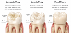 dental inlays and onlays diagram